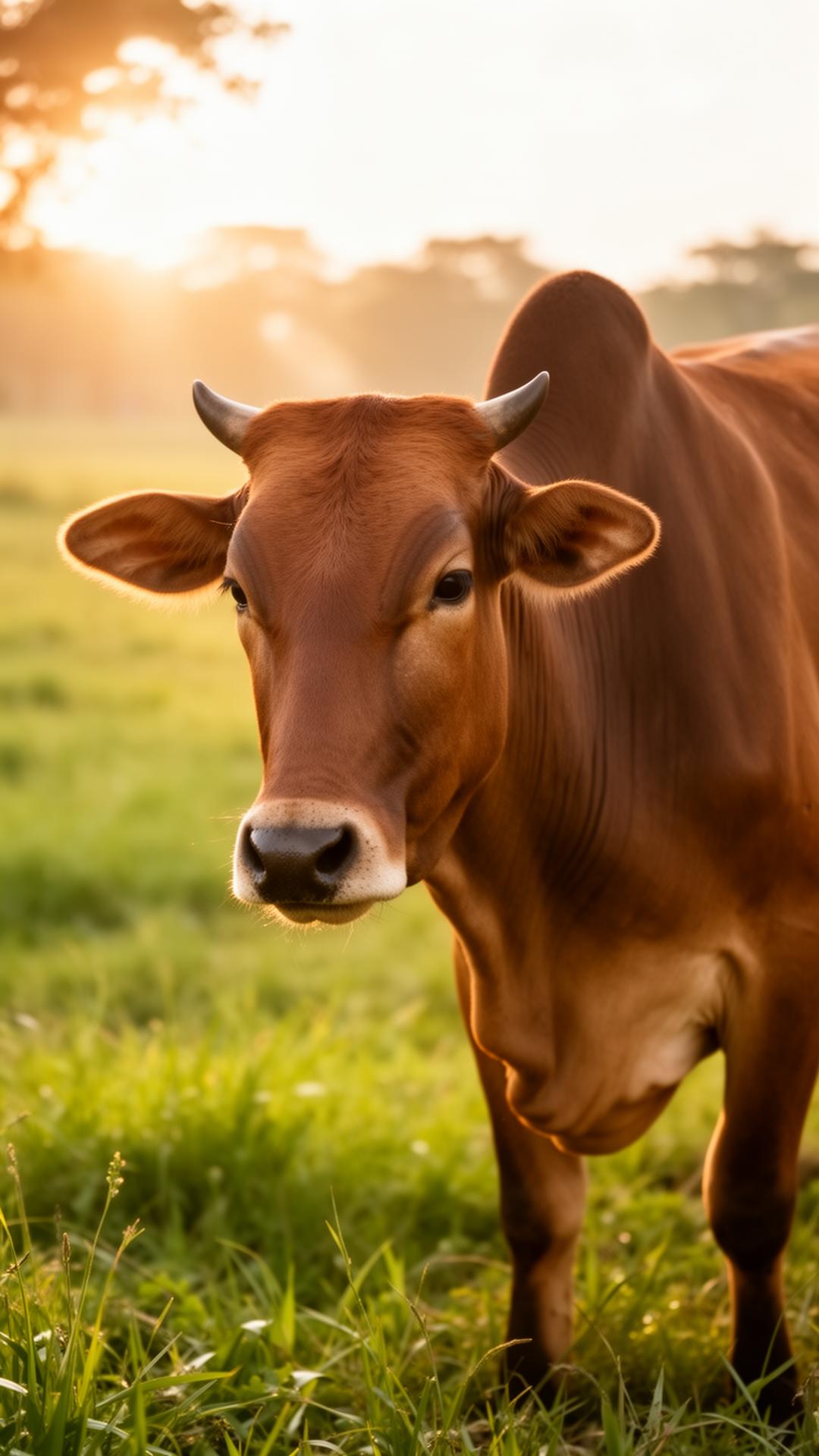 Desi cow with earthen pots