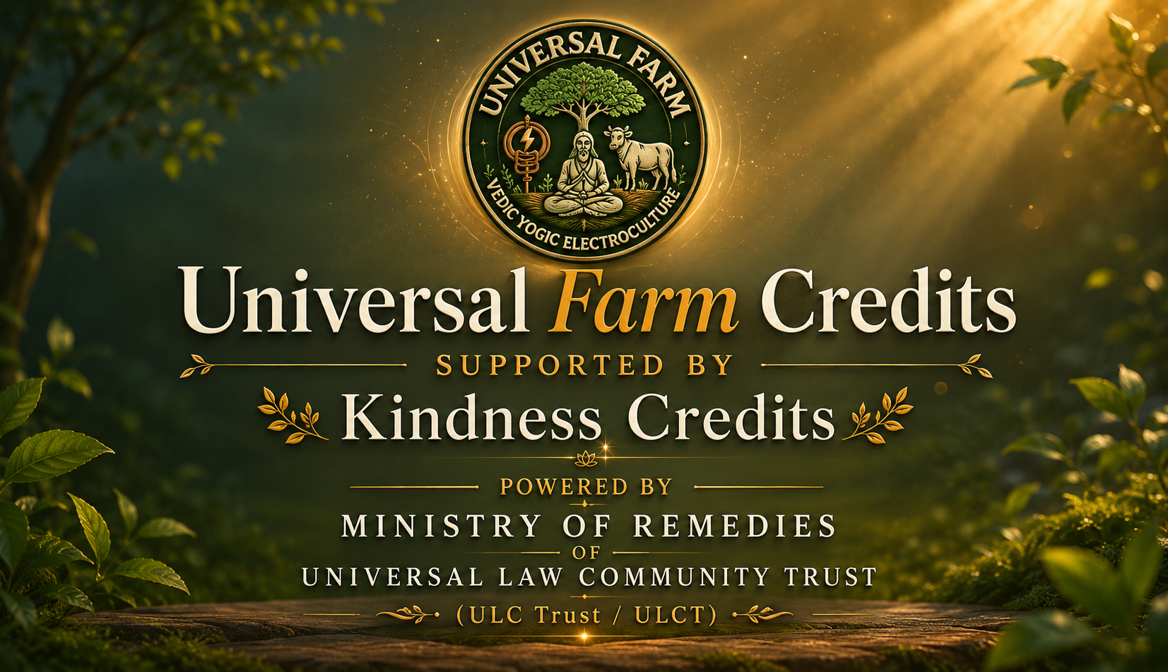Universal Farm Credits supported by Kindness Credits — powered by Ministry of Remedies of Universal Law Community Trust (ULCT)